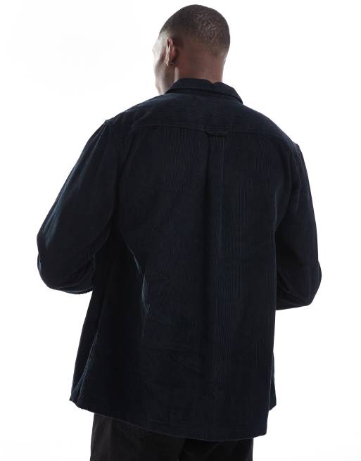 Jack & Jones – Oversize-Hemdjacke aus Cord in Schwarz, 3 von 4