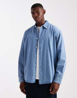 Oversize-Jeanshemd in Blau Blau XXL