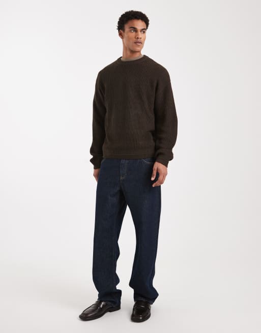 Jack & Jones oversize jumper in brown, 2 of 5