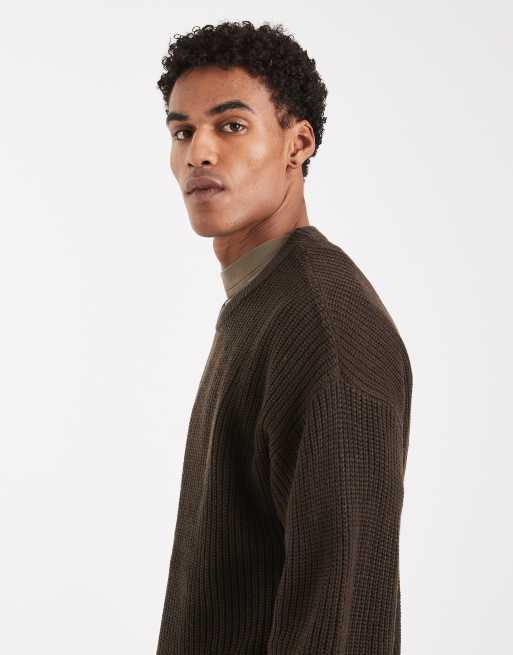 Jack & Jones oversize jumper in brown, 4 of 5