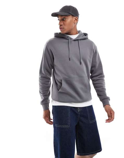 Jack & Jones – Oversize-Kapuzenpullover in Dunkelgrau - view 1