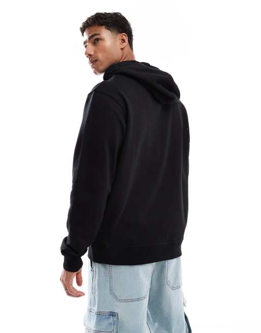 Jack & Jones – Oversize-Kapuzenpullover in Schwarz mit Logostickerei, 2 von 4