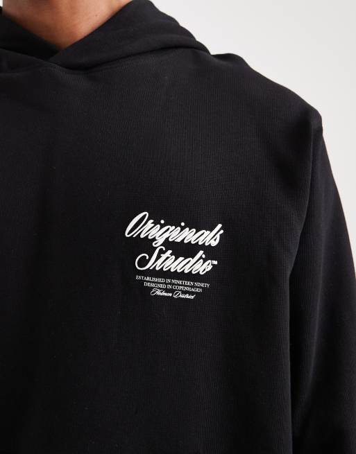 Jack & Jones – Oversize-Kapuzenpullover in Schwarz mit „Originals“-Print auf dem Rücken, 5 von 5