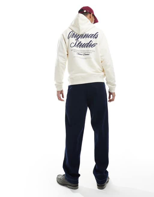 Jack & Jones – Oversize-Kapuzenpullover in Wollweiß mit „Originals“-Print auf dem Rücken, 4 von 4