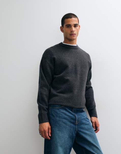 Jack & Jones Oversize-Pullover mit flauschiger Struktur in Anthrazitgrau - view 1