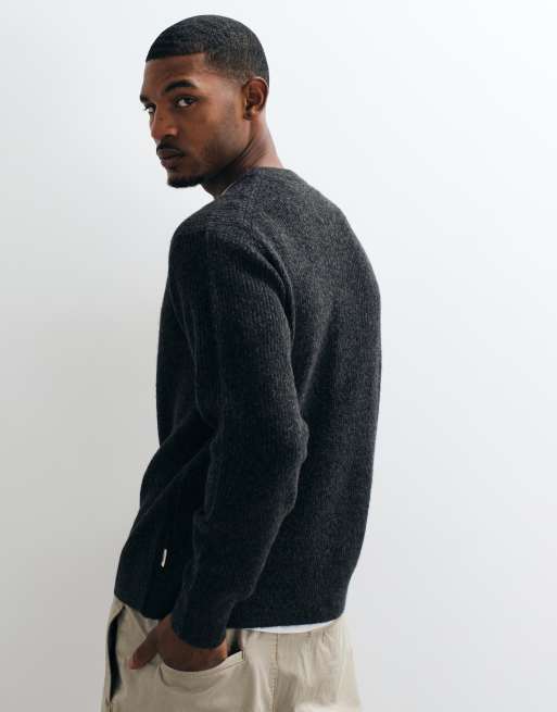 Jack & Jones Oversize-Pullover mit flauschiger Struktur in Schwarz, 4 von 5