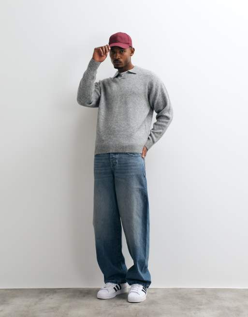 Jack & Jones Oversize-Pullover mit Polokragen in Hellgrau, 2 von 10