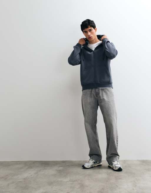 Jack & Jones oversize rozpinana bluza z kapturem w kolorze łupkowym, 2 z 5