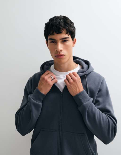 Jack & Jones oversize rozpinana bluza z kapturem w kolorze łupkowym, 4 z 5