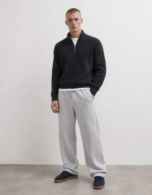 Jack & Jones Oversize-Strickpullover mit halbem Reißverschluss in Schwarz, 10 von 10