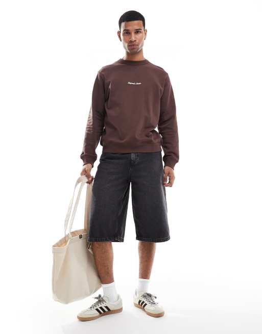 Jack & Jones – Oversize-Sweatshirt in Braun mit Logostickerei, 3 von 4