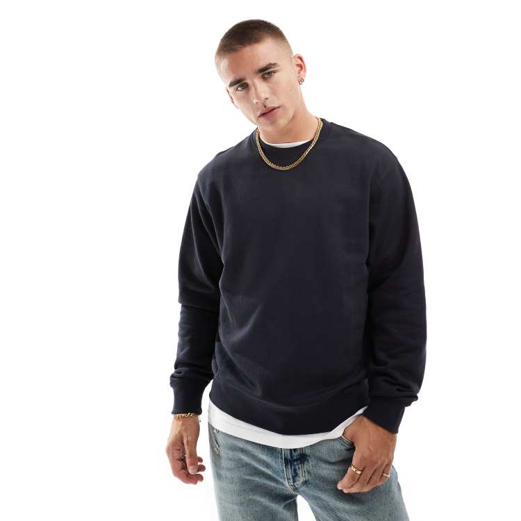 Jack & Jones – Oversize-Sweatshirt in Marineblau mit 