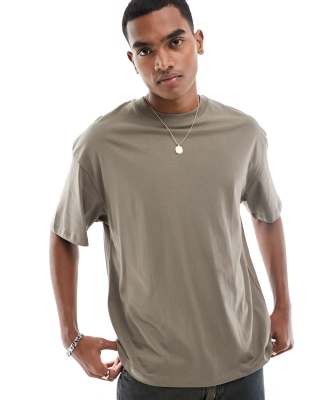 Jack & Jones oversize t-shirt in brown