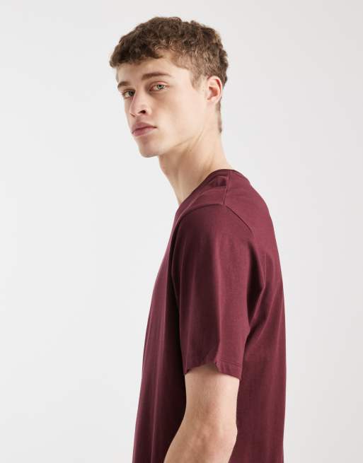 Jack & Jones oversize t-shirt in burgundy, 4 of 5