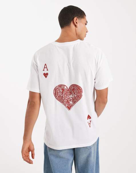 Jack & Jones – Oversize-T-Shirt in Creme mit Herzass-Rückenprint - view 1