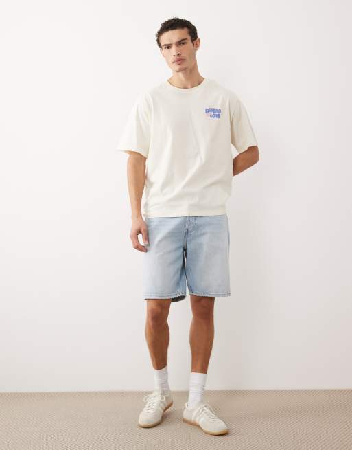 Jack & Jones – Oversize-T-Shirt in Cremeweiß mit Cartoon-Rückenprint, 3 von 5