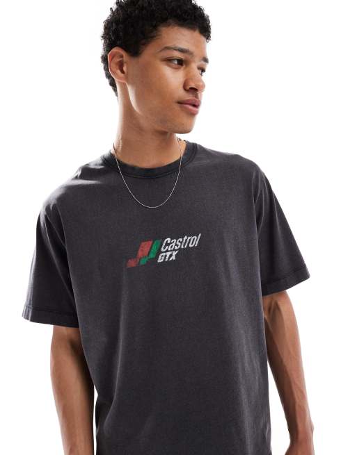 Jack & Jones – Oversize-T-Shirt in Grau mit „Castrol“-Auto-Print, 4 von 4