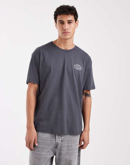 Jack & Jones – Oversize-T-Shirt in Grau mit Landschaftsprint auf dem Rücken, 3 von 5