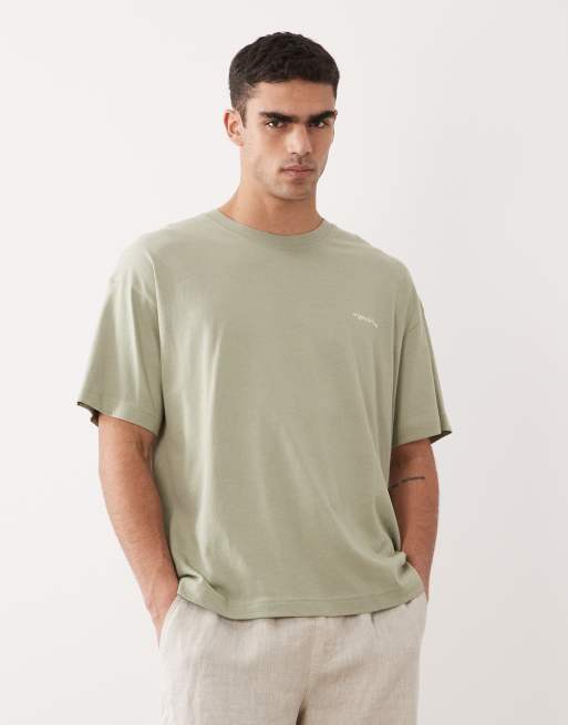 Jack & Jones – Oversize-T-Shirt in Salbeigrün mit Mosaik-Rückenprint, 4 von 5