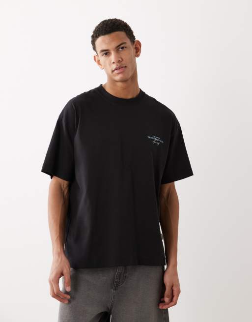 Jack & Jones – Oversize-T-Shirt in Schwarz mit Italien-Rückenprint, 5 von 5