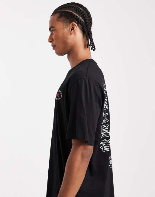 Jack & Jones – Oversize-T-Shirt in Schwarz mit japanischem Rückenprint, 4 von 5