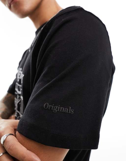 Jack & Jones – Oversize-T-Shirt in Schwarz mit New York-Aufdruck, 2 von 4
