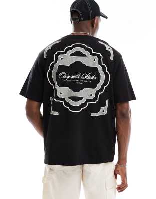 Oversize-T-Shirt in Schwarz mit „Originals"-Print am Rücken Schwarz S
