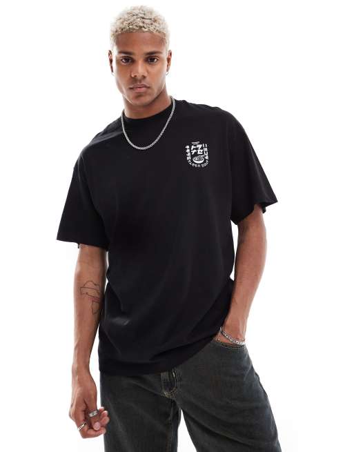 Jack Jones Oversize T Shirt in Schwarz mit Ramen Print hinten ASOS