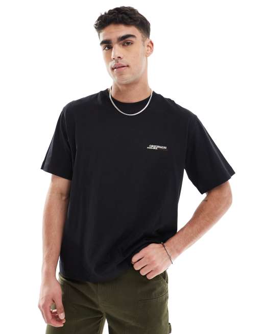 Jack & Jones – Oversize-T-Shirt in Schwarz mit Textprint auf dem Rücken, 2 von 4