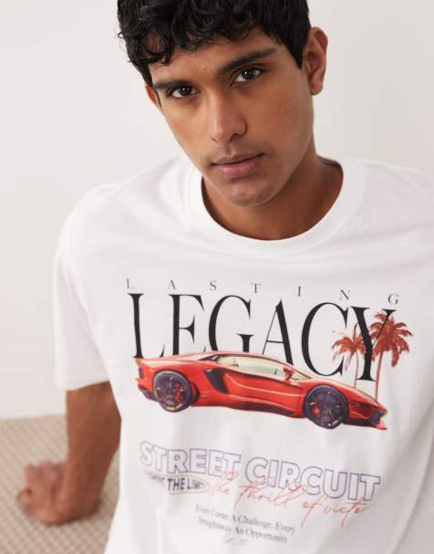Jack & Jones – Oversize-T-Shirt in Weiß mit Auto-Print - view 1