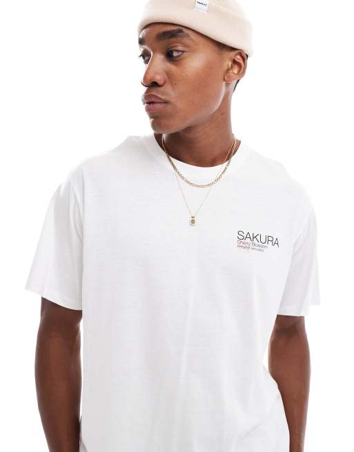 Jack & Jones – Oversize-T-Shirt in Weiß mit „Cherry Blossom“-Print auf dem Rücken , 4 von 4
