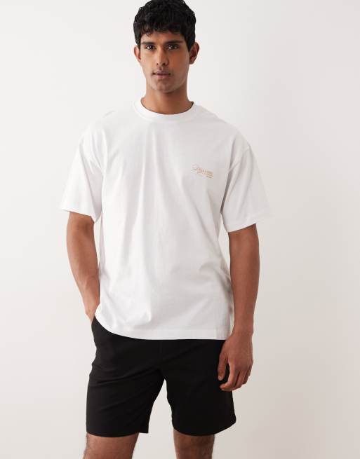 Jack & Jones – Oversize-T-Shirt in Weiß mit Landschaftsprint auf dem Rücken, 3 von 5