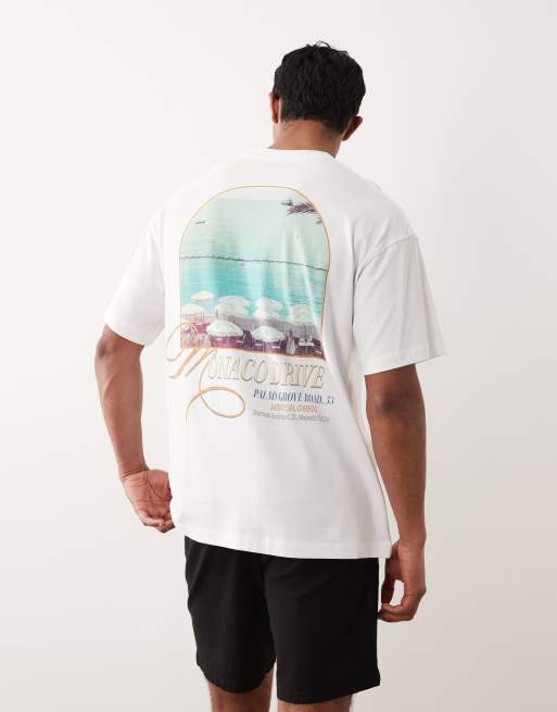Jack & Jones – Oversize-T-Shirt in Weiß mit Landschaftsprint auf dem Rücken, 5 von 5