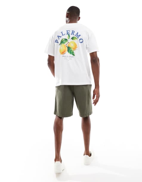 Jack & Jones – Oversize-T-Shirt in Weiß mit „Palermo"-Rückenprint - view 1