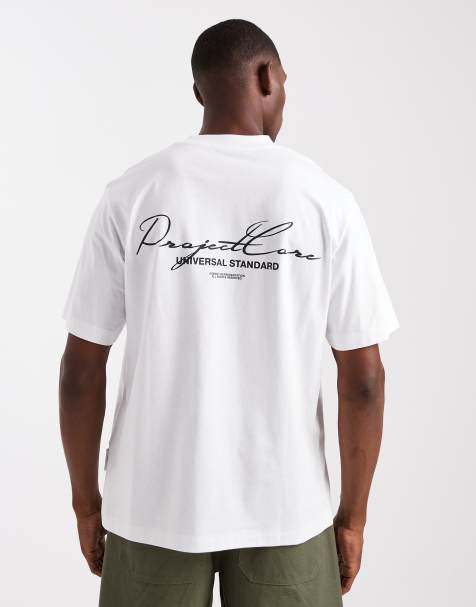 Jack & Jones – Oversize-T-Shirt in Weiß mit „Project Core“-Rückenprint - view 1