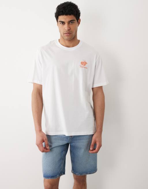 Jack & Jones – Oversize-T-Shirt in Weiß mit Valencia-Print am Rücken, 2 von 5