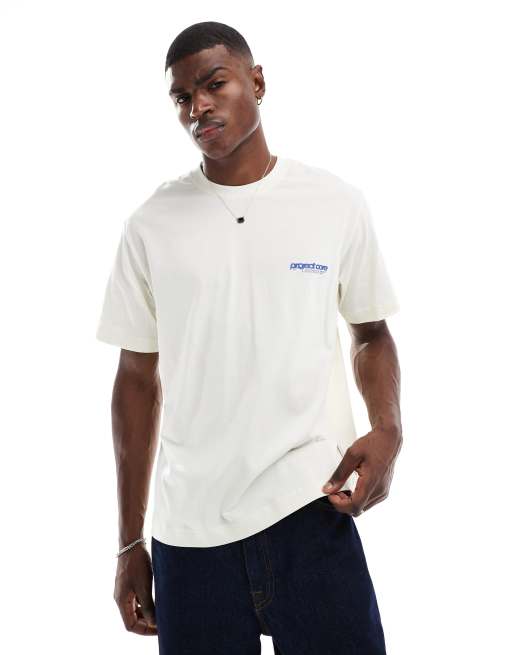 Jack & Jones – Oversize-T-Shirt in Wollweiß mit „Project-Core“-Print, 2 von 4