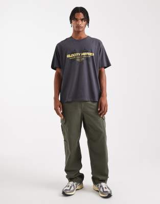 Jack & Jones Oversize T-shirt With Car Back Print In Gray