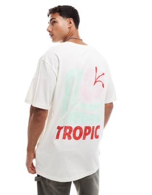 Jack & Jones Oversize T-shirt With Floral Back Print In White