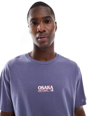 Jack & Jones Oversize T-shirt With Japanese Back Print In Purple