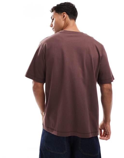 Jack & Jones oversize t-shirt with originals embroidery in brown, 4 of 4