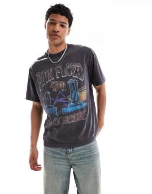 Jack & Jones Oversize T-shirt With Pink Floyd Back Print In Gray