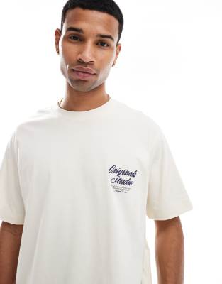 Jack & Jones Oversize T-shirt With Script Back Print In White