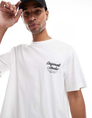 Jack & Jones Oversize T-shirt With Script Back Print In White