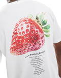 [Jack & Jones] Jack & Jones oversize t-shirt with strawberry print in white L White