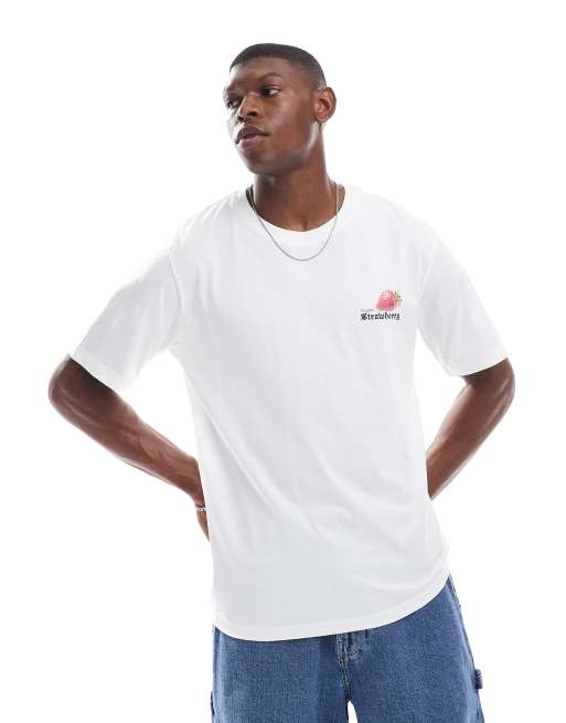 Jack & Jones oversize t-shirt with strawberry print in white, 2 of 4