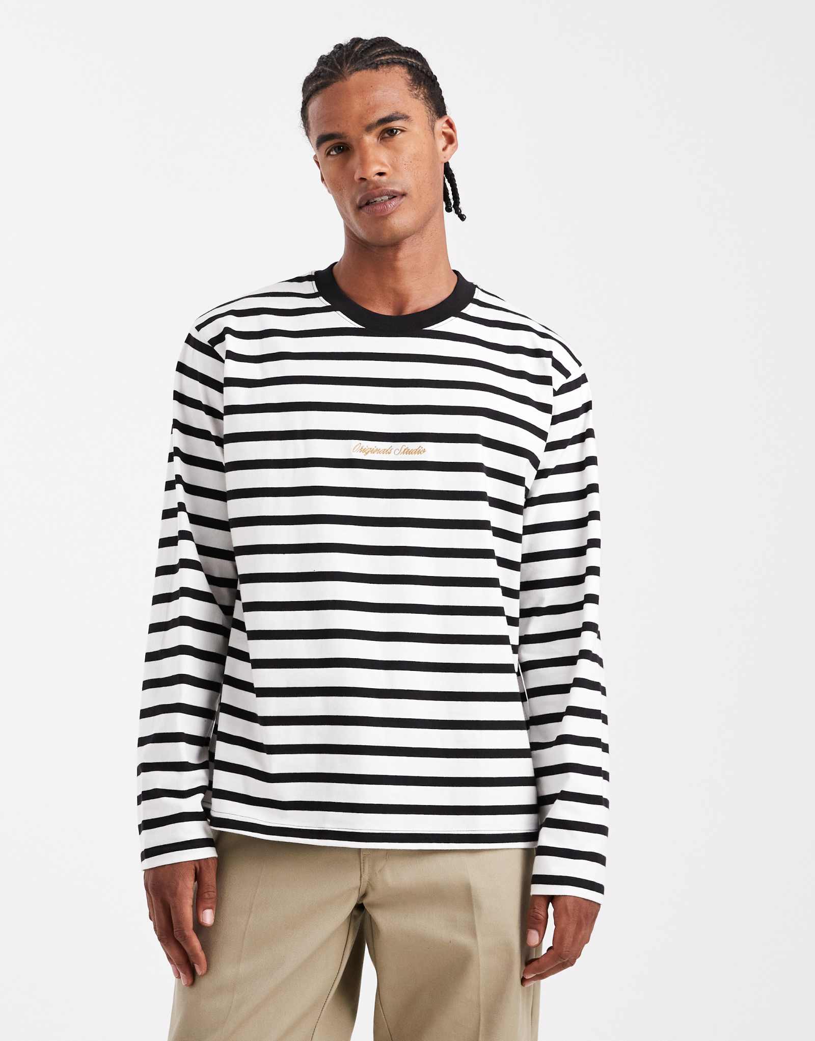 Футболка Jack &Jones oversize в черно-белую полоску
