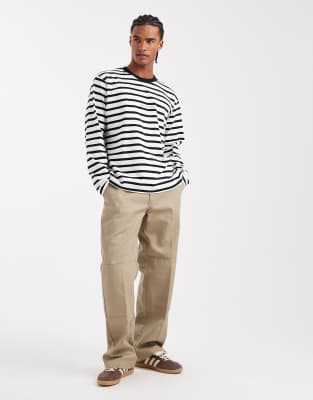 Jack & Jones Oversize T-shirt With Stripe In Black