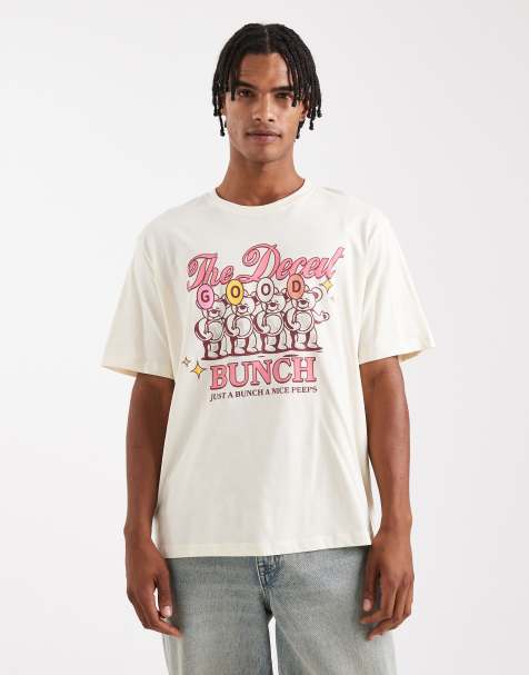 Jack & Jones oversize t-shirt with teddy print in cream - view 1