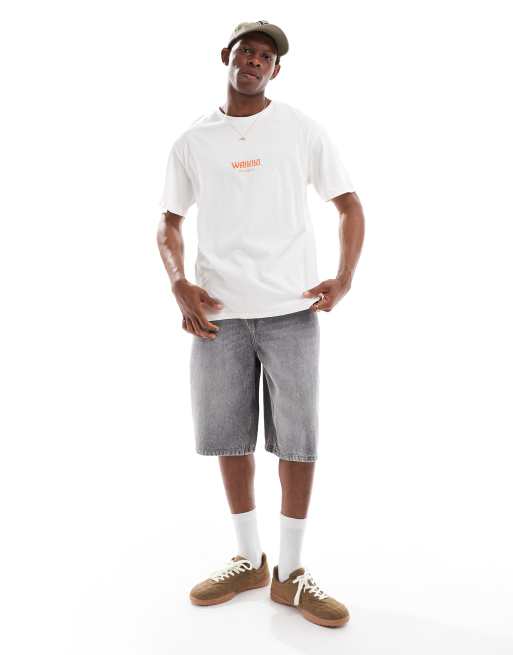 Jack & Jones oversize T-shirt with waikiki backprint in white